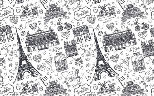love paris wallpaper mural home interior decor