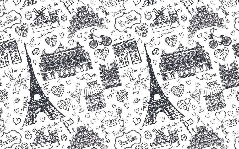 love paris wallpaper mural home interior decor