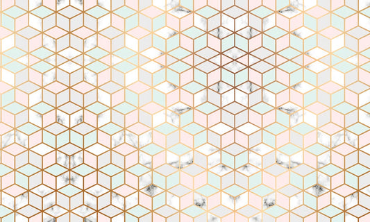 wallpaper mural for the home in geometric marble pattern