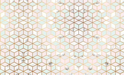 wallpaper mural for the home in geometric marble pattern