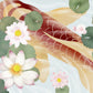 Water Lily & Koi Flower Wall Murals Custom Design