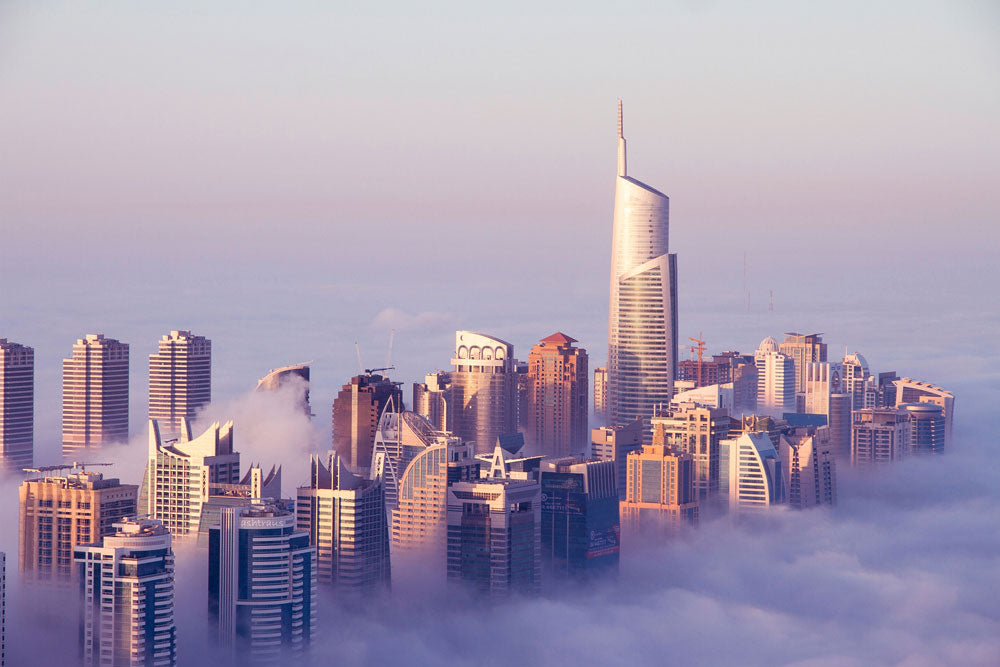 Misty Cityscape Modern Wall Mural