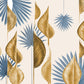 Beige Metal Leaves Wallpaper Mural