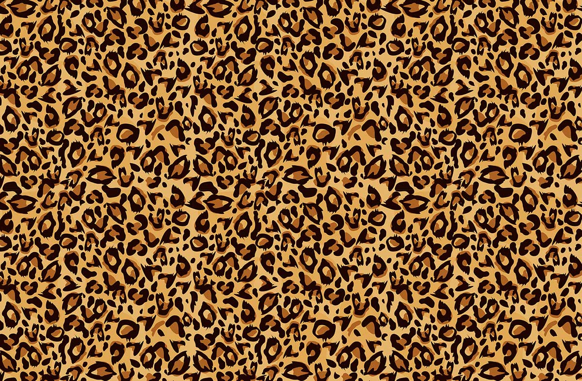 mural wallpaper with a leopard pattern and fur texture for the inside of a home