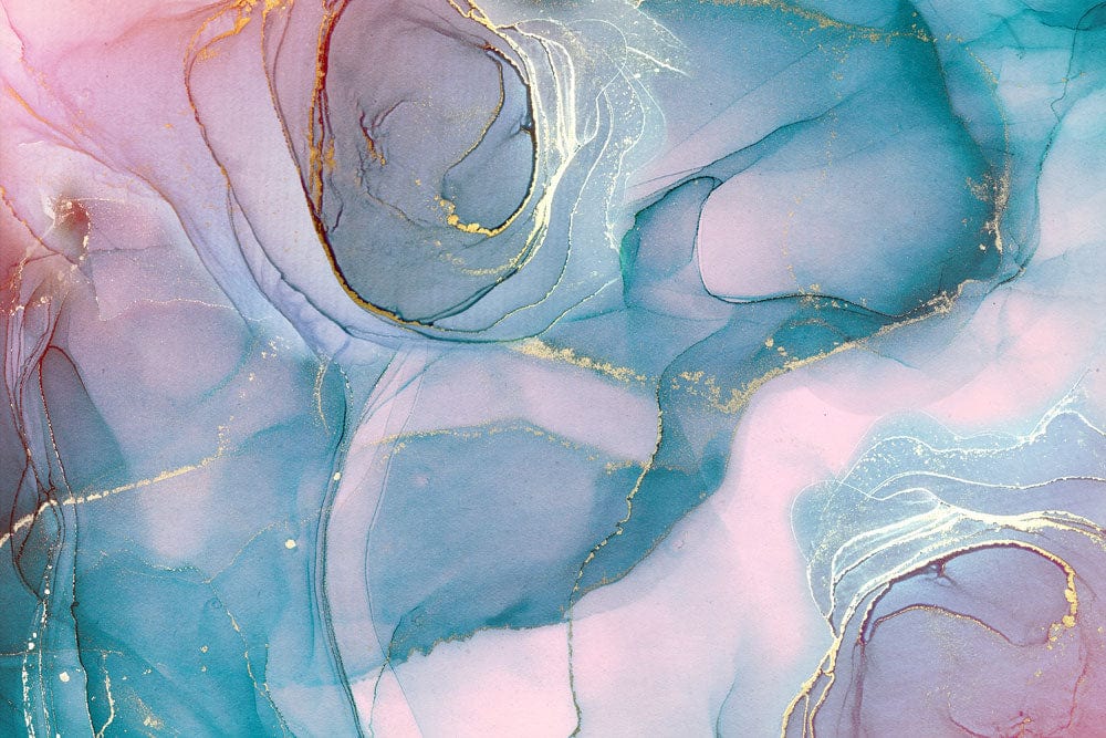 Abstract Blue Gold Marble Wallpaper