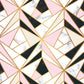 Geometric Marble Wallpaper Mural in Black and Pink for the Home