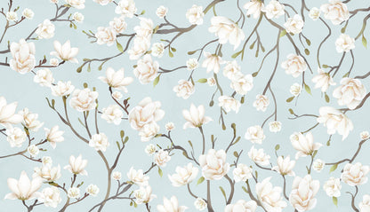 Elegant Magnolia Floral Mural Wallpaper