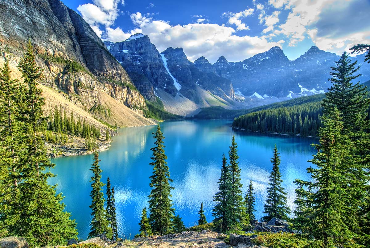 Serene Mountain Lake Scenic Wall Mural