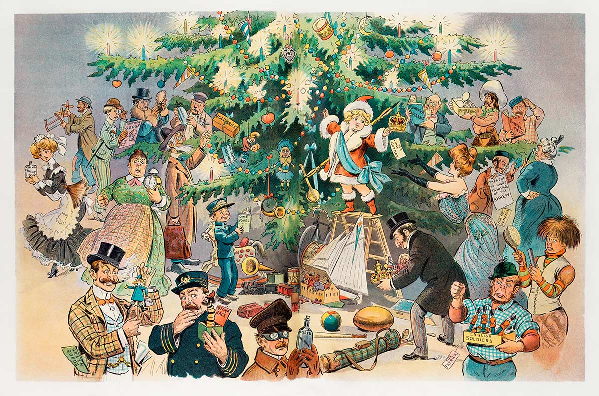 Muro decorativo per la celebrazione del Natale vintage