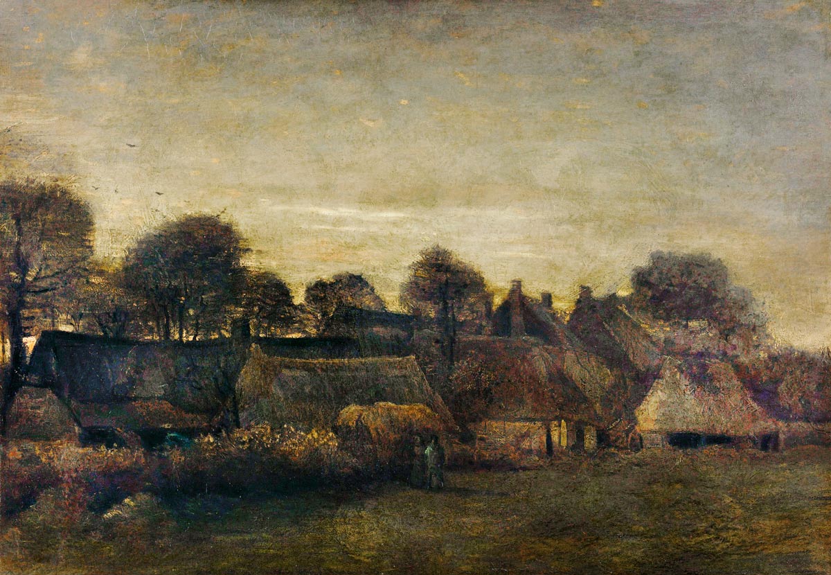 Rustic Village Landscape Wall Mural