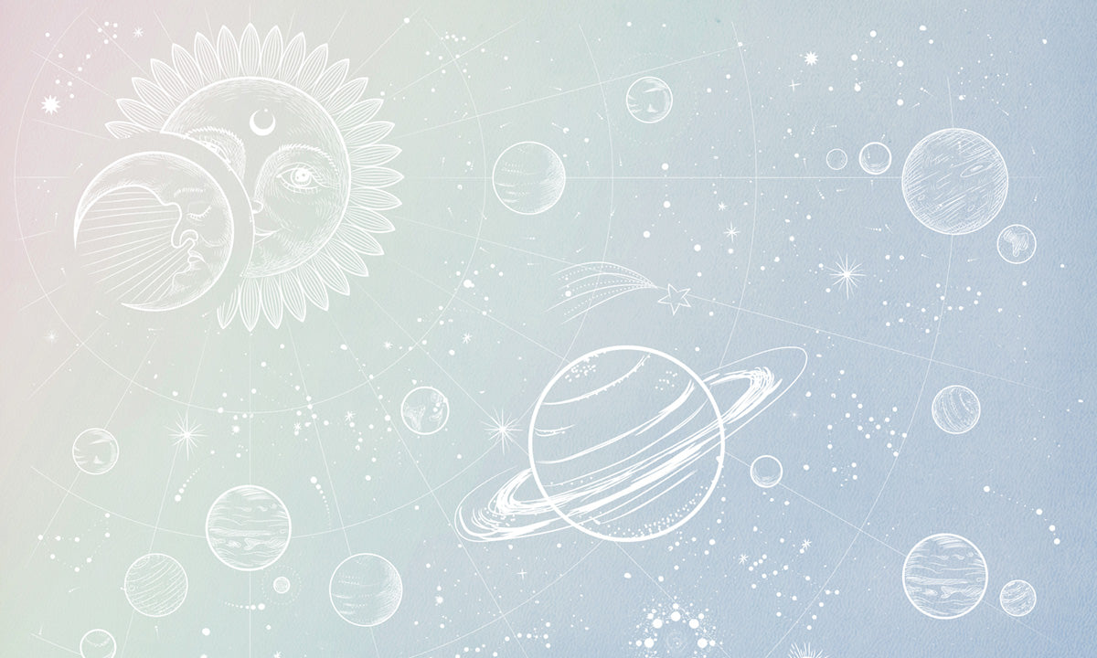 Celestial Space-Themed Child's Mural Wallpaper