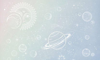 Sun & Planet Wall Murals Custom Art Design