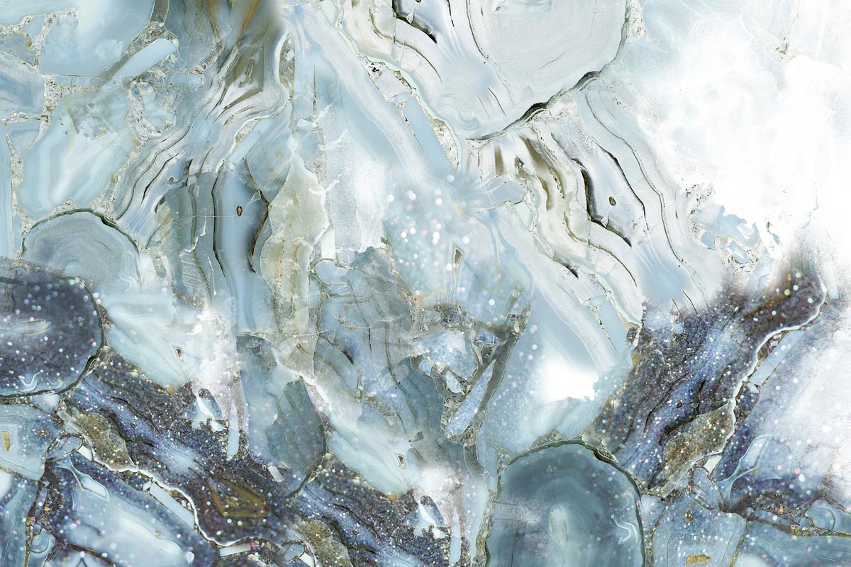 Abstrakte blaue Marmor-Effekt-Wandtapete