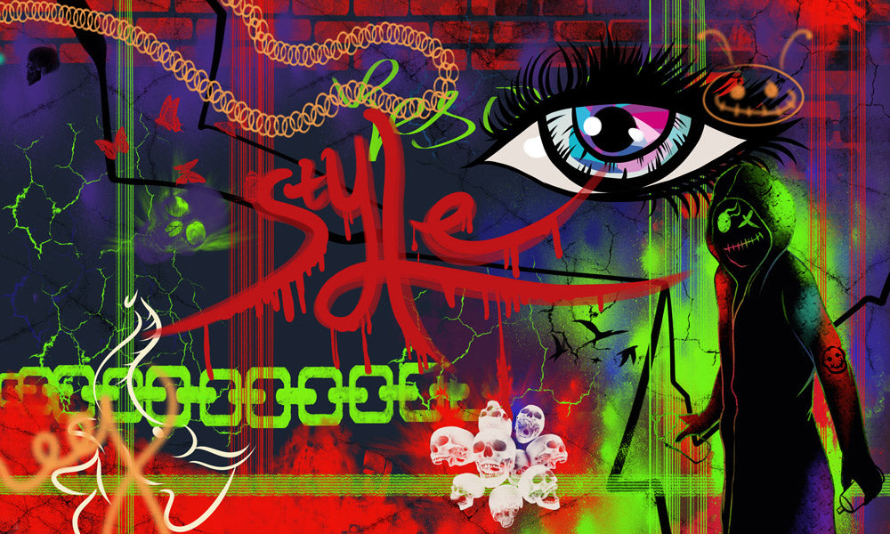 Gothic Graffiti Art Mural Wallpaper