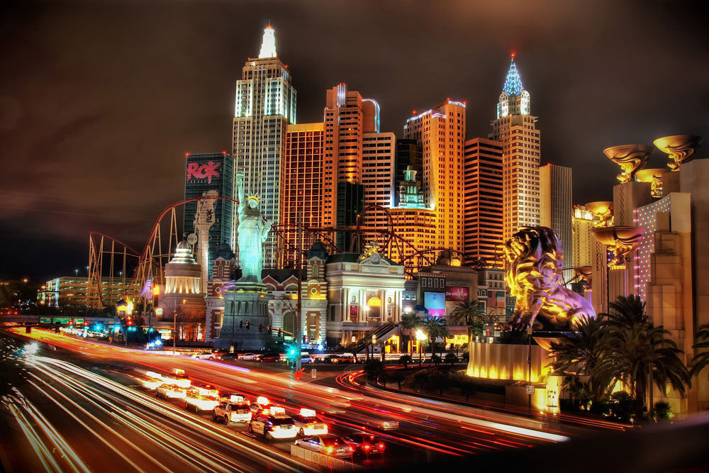 Vibrant City Nightscape Premium Mural Wallpaper