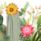 Botanical Cactus Floral Mural Wallpaper