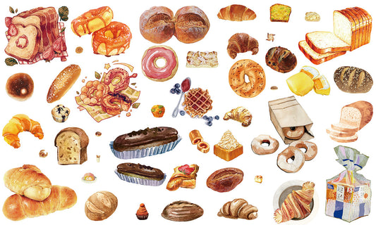 Colorful Watercolor Bakery Mural Wallpaper