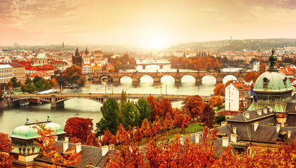 riverside praugue in a peaceful atmosphere customized wallpaper