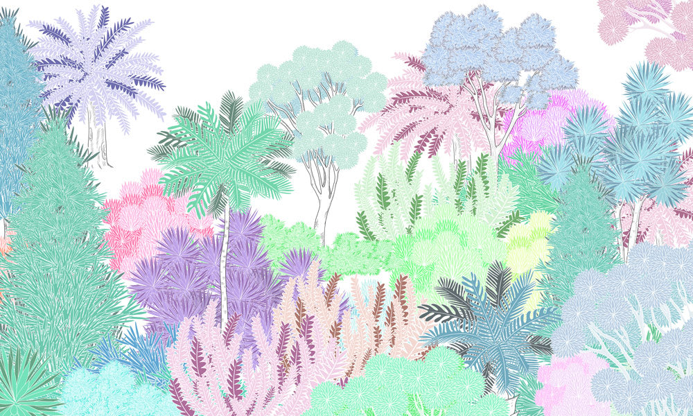 Colorful Tropical Jungle Mural Wallpaper