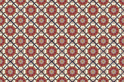 bohemian wall mural art in the form of a circular flower pattern