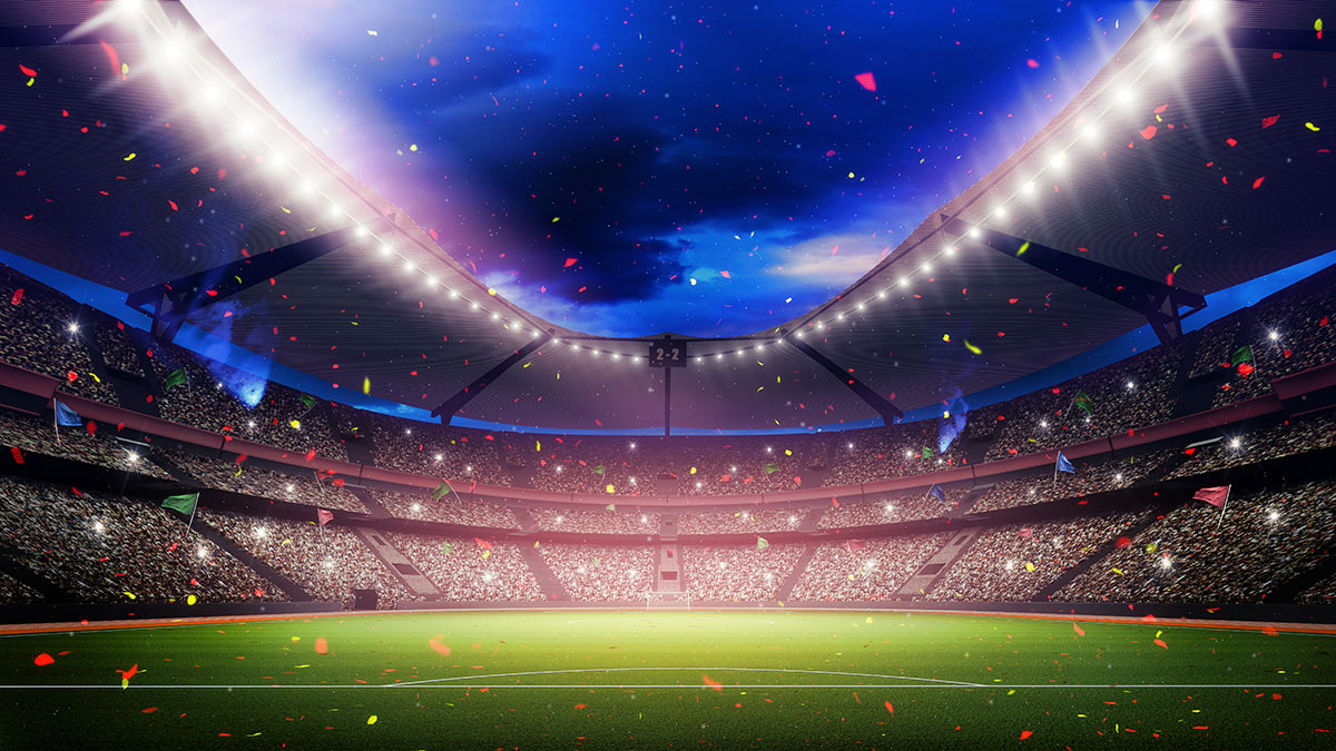 Stadium Night Sky Sports Mural Wallpaper