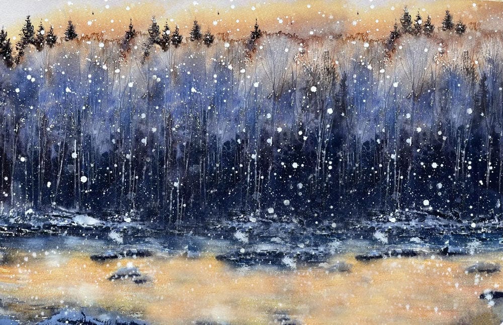 Enchanted Forest Snowfall Wall Mural