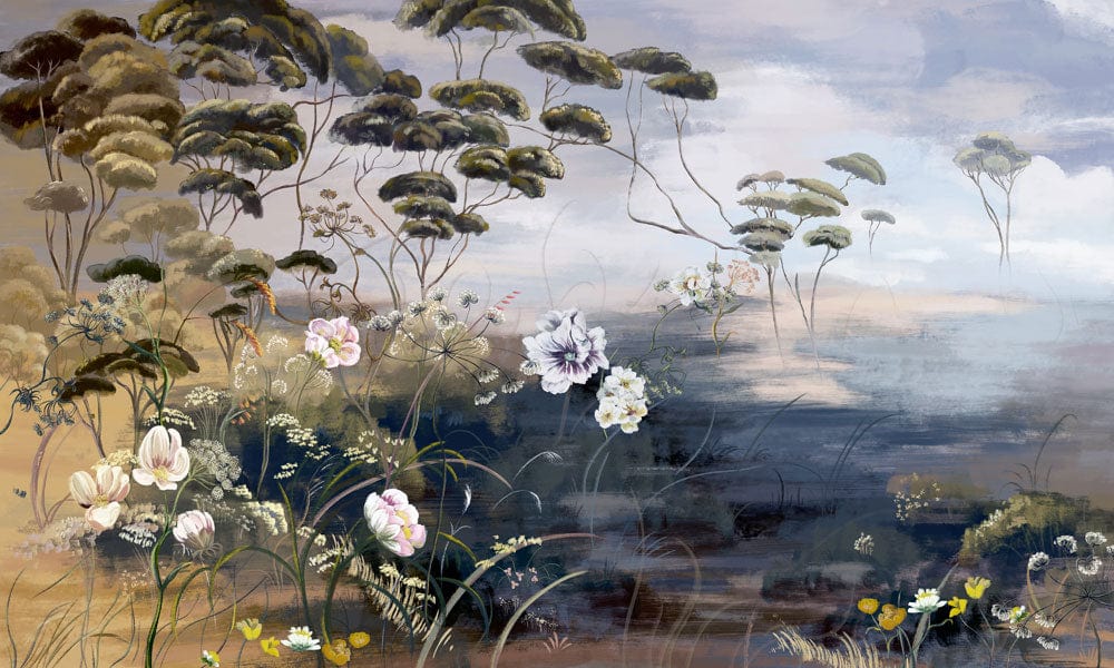 Elegant Botanical Landscape Wall Mural