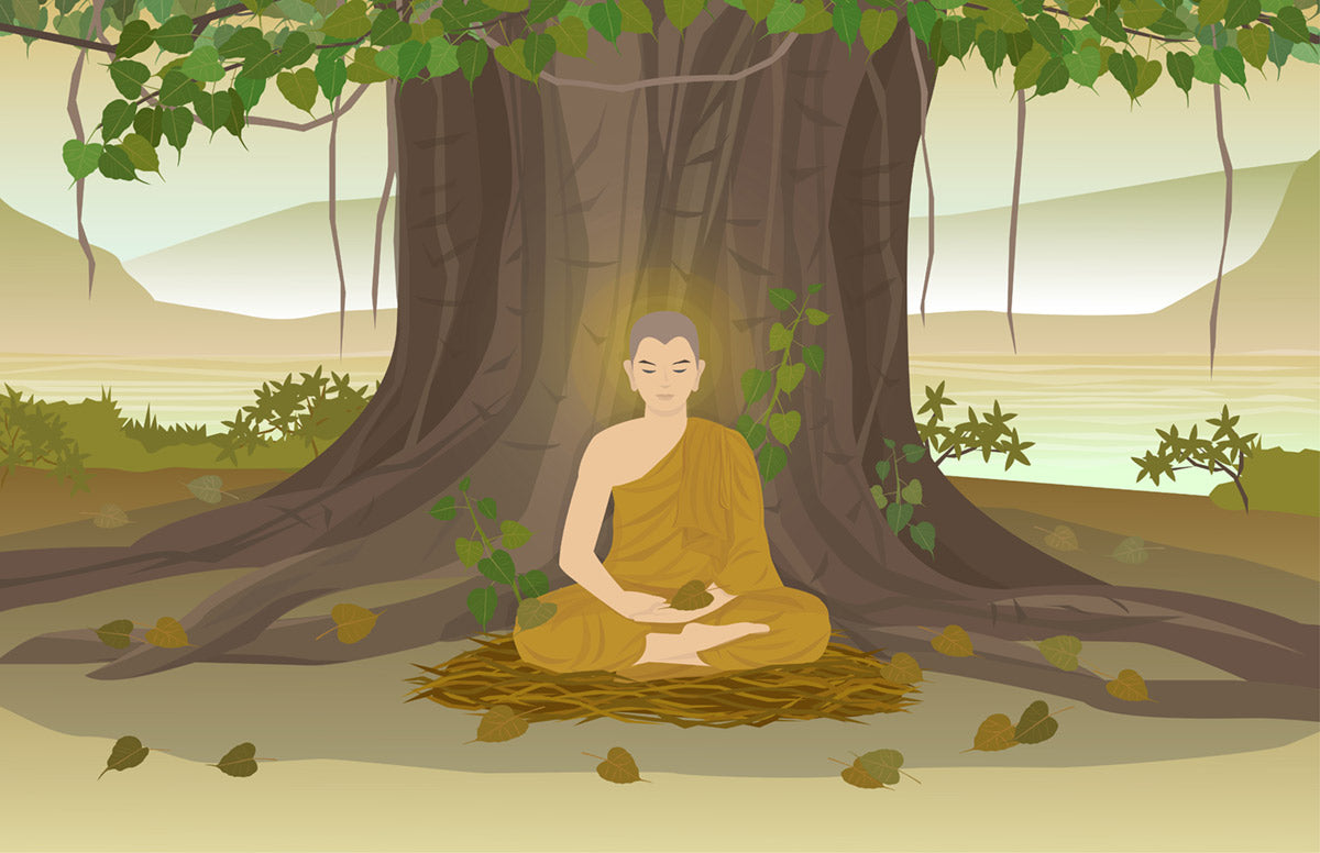Muraale ispirato alla natura serena del Buddha
