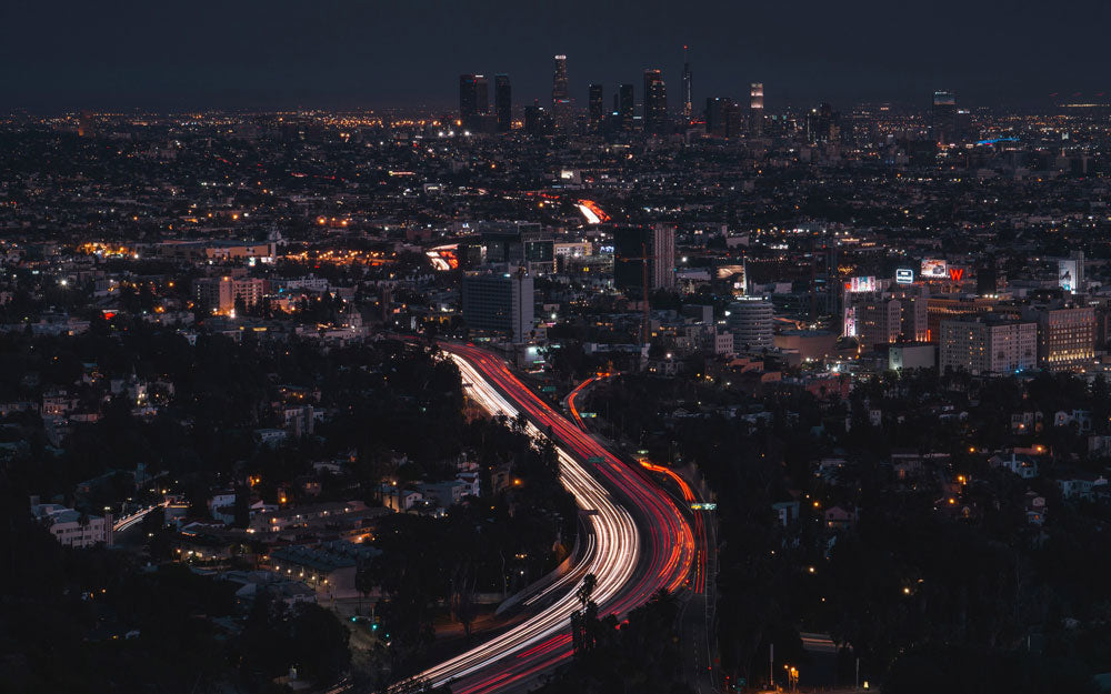 Urban Night Lights Cityscape Mural Wallpaper