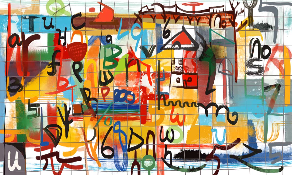 Colorful Abstract Art Mural Wallpaper