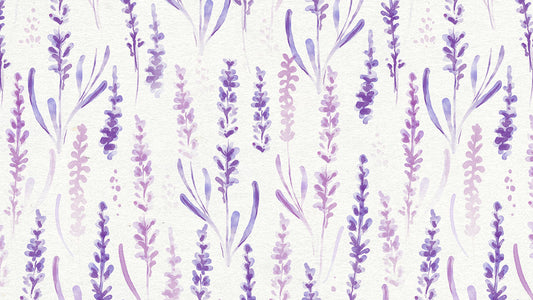 Plain wallpaper in a watercolour design with lavender.