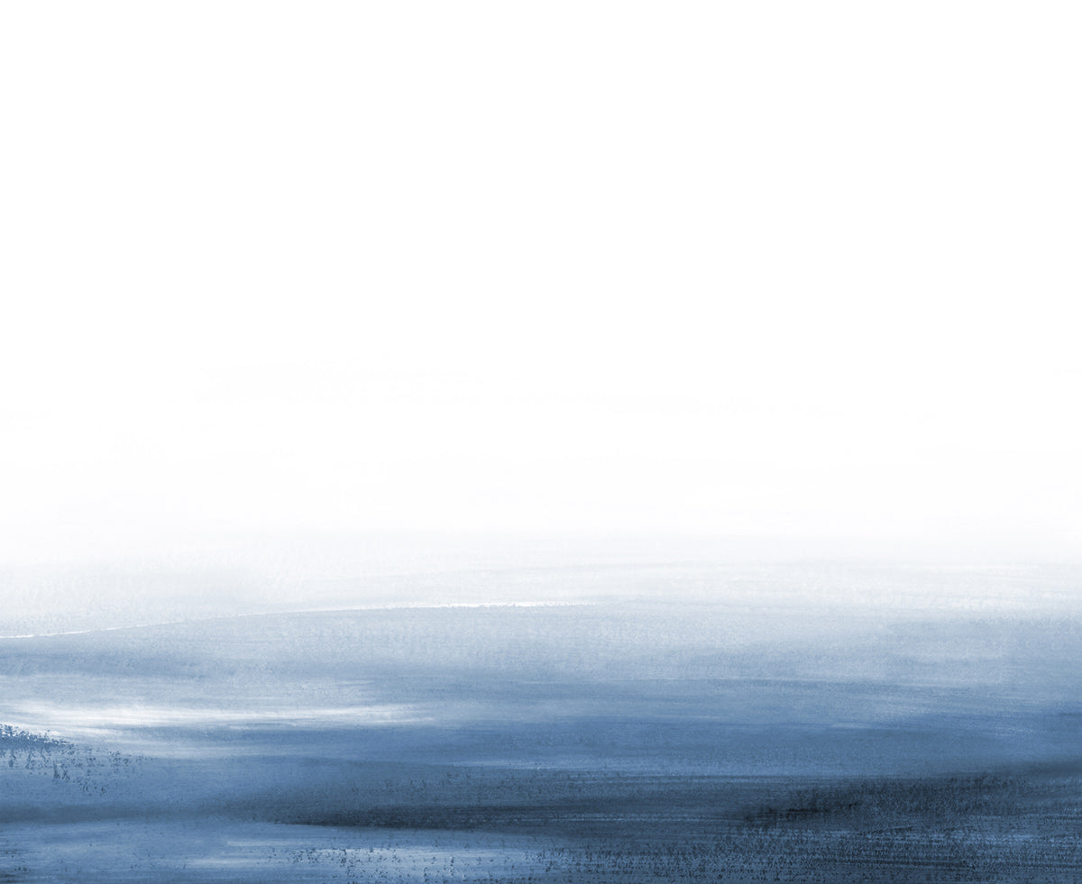 Serene Blue Watercolor Abstract Wall Mural