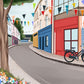 Colorful Quaint Street Scenic Mural Wallpaper