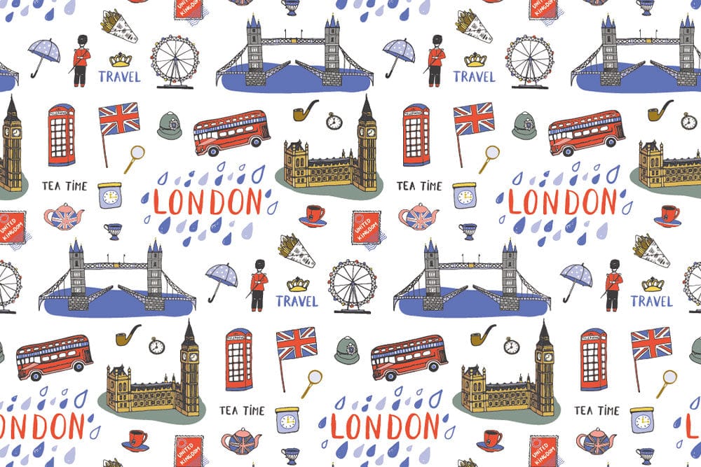 Schicke London Reise Illustrative Wandtapete