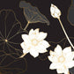 White Lotus Dark Flower Wallpaper Home Decor