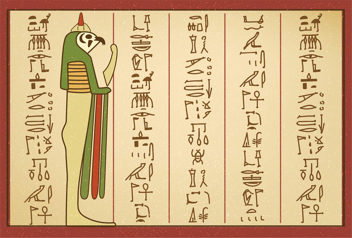 Ancient Egyptian Hieroglyphs Mural Wallpaper
