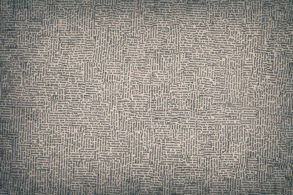 Modern Abstract Text Newsprint Mural Wallpaper