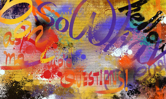 Abstract Colorful Graffiti Mural Wallpaper