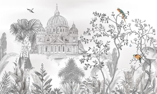 trees and birds animal wallpaper home decor