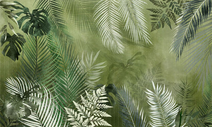 leaves art wall mural home interior decoration