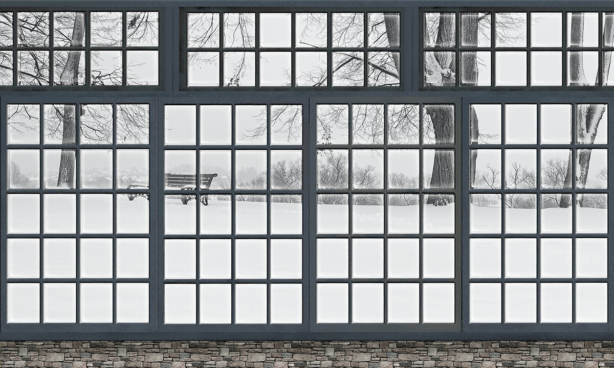 Modern Monochrome Geometric Mural Wallpaper