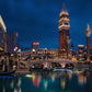 las vegas bridge in blue night sky background wallpaper decoration