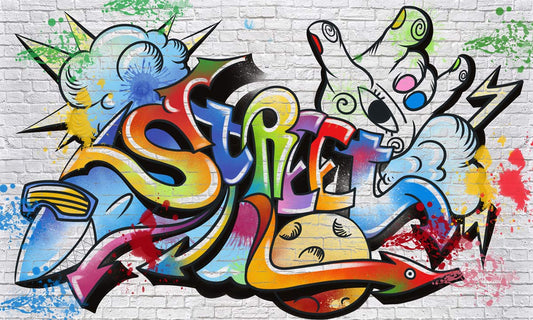 Colorful Urban Graffiti Wall Mural
