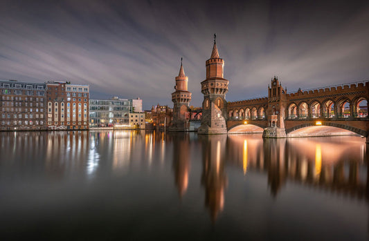 brick berlin bridge in evening customized wallpaper