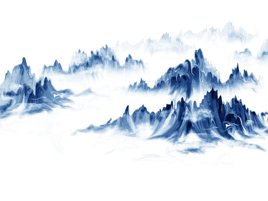 abstract blue mountain wallpaper mural home interior design