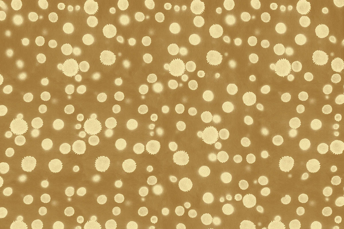 Carta da parati murale designer astratta in oro con pois