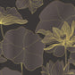 Dark Golden Lotus Floral Wallpaper Home Decor
