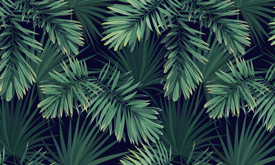 Emerald Green Tropical Leaf Mural Wallpaper | Ever Wallpaper