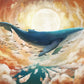 Whale in Clouds Wallpaper Mural