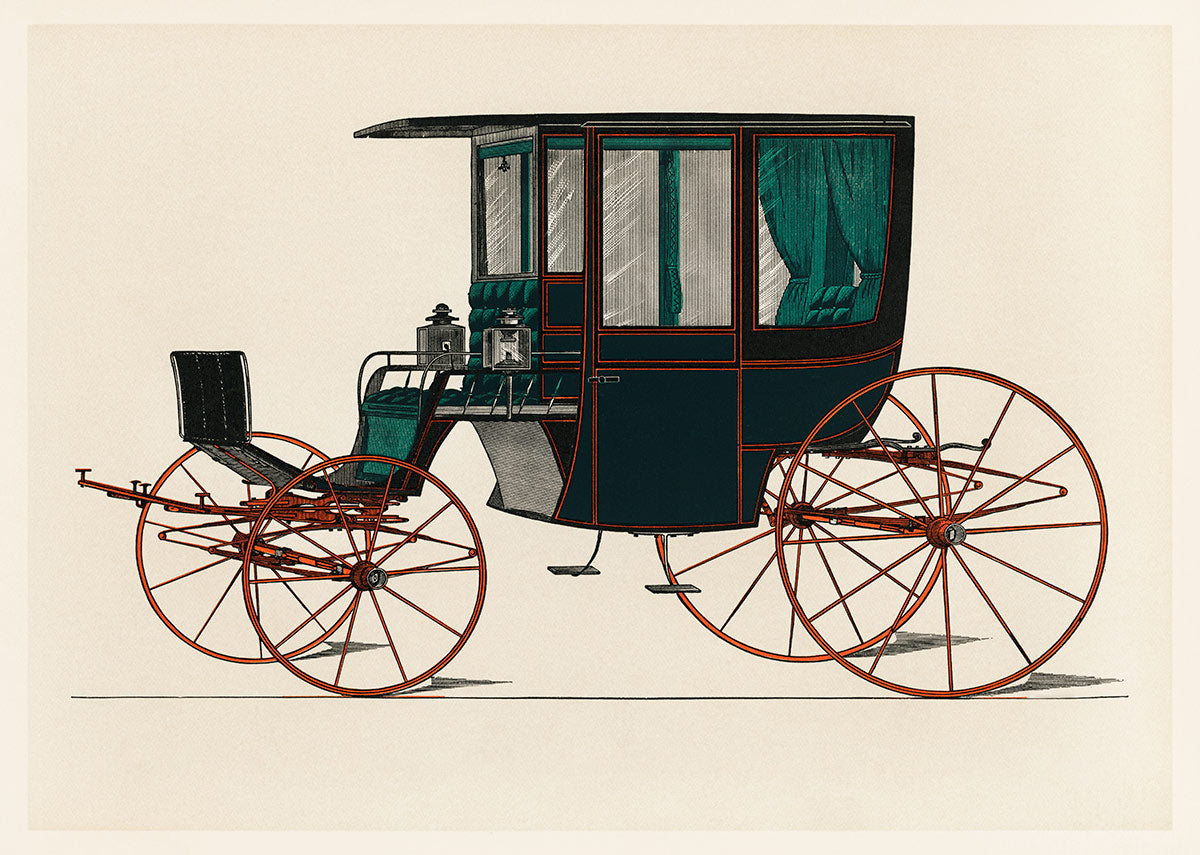 Vintage Carriage Illustrative Mural Wallpaper